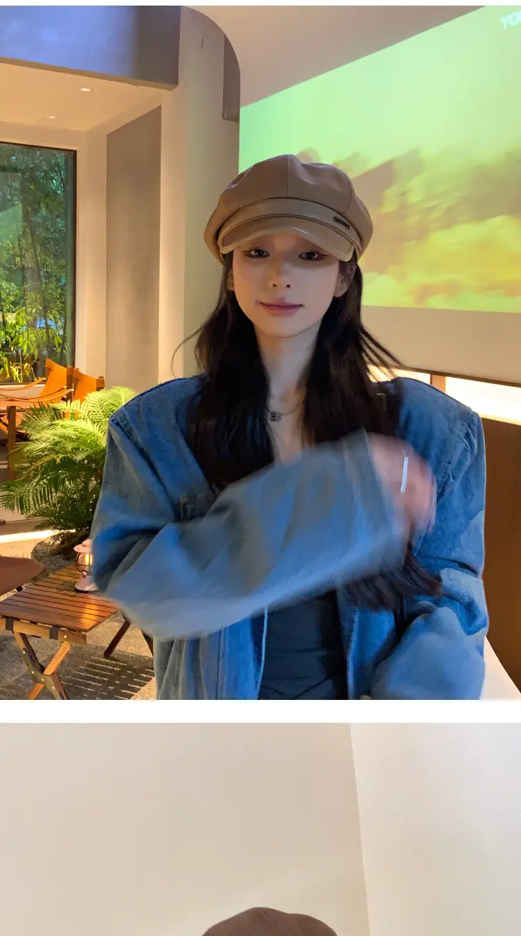 Black Big Head Cap Women Winter Casual Retro Painter — feature 8