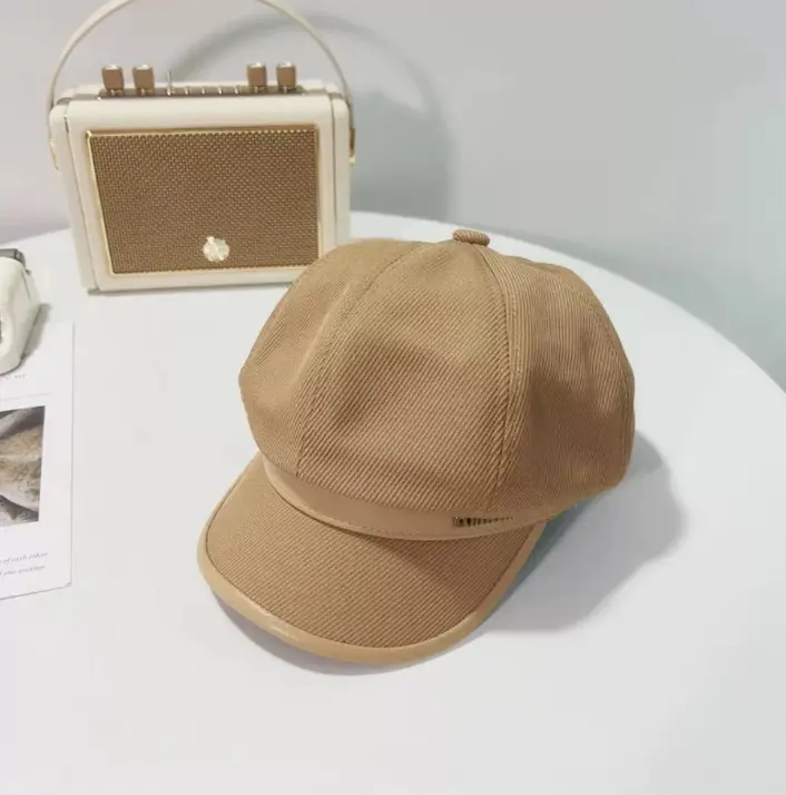 Black Big Head Cap Women Winter Casual Retro Painter