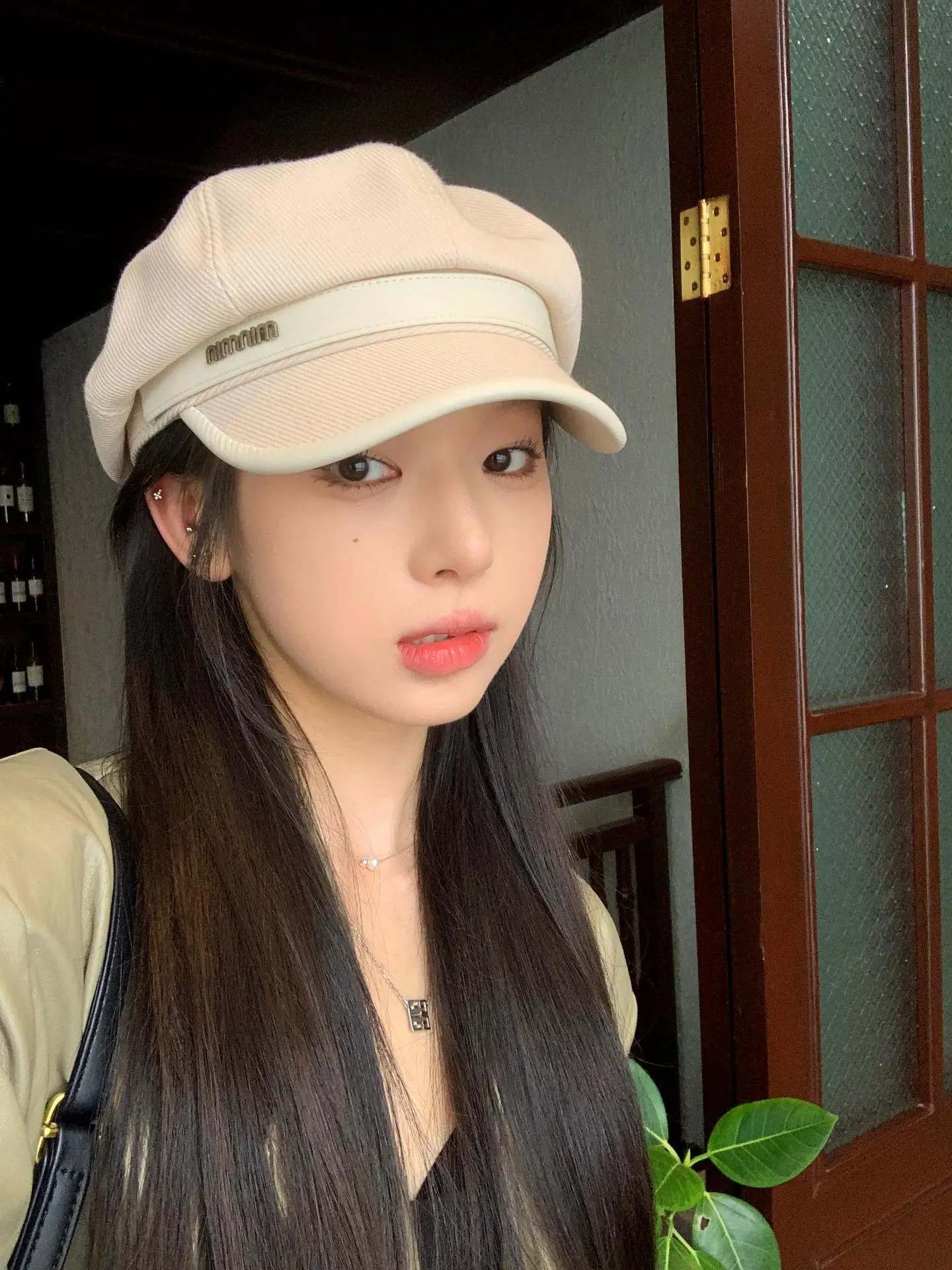 Black Big Head Cap Women Winter Casual Retro Painter