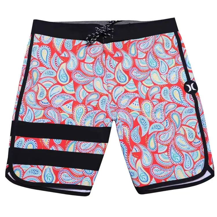 Men's Black & White Quick-Drying Beach Shorts