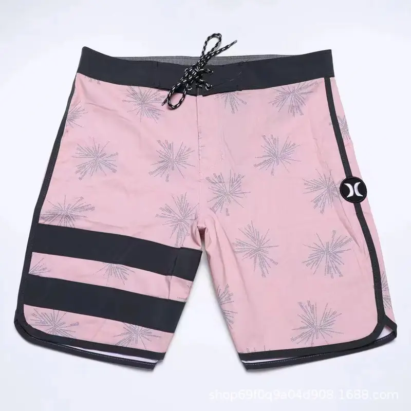 Men's Black & White Quick-Drying Beach Shorts