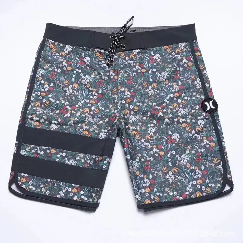 Men's Black & White Quick-Drying Beach Shorts