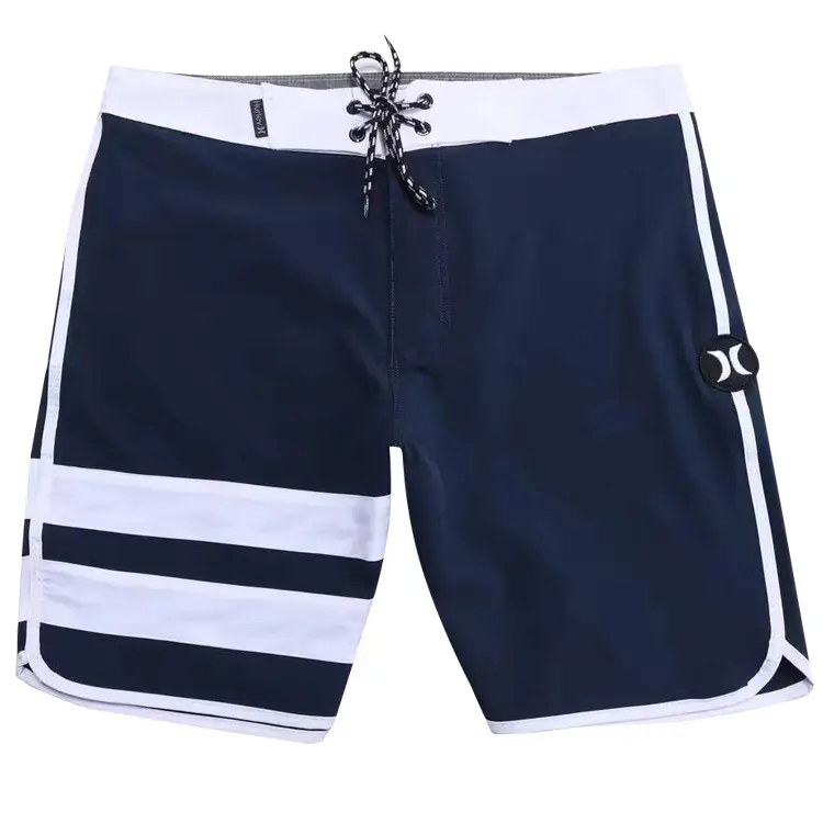 Men's Black & White Quick-Drying Beach Shorts