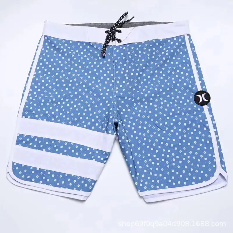 Men's Black & White Quick-Drying Beach Shorts
