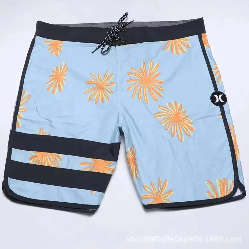 Men's Black & White Quick-Drying Beach Shorts