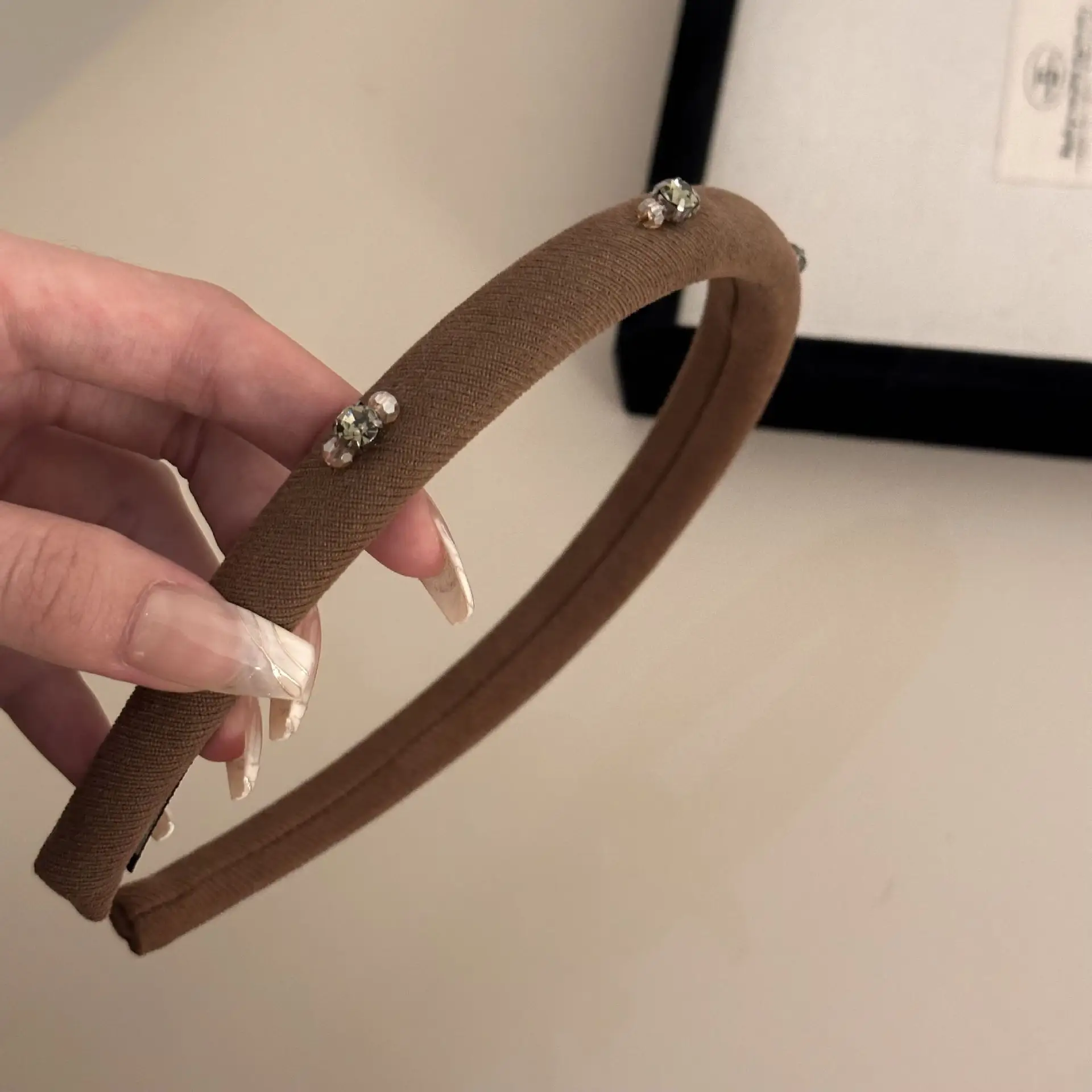 Women's Solid Color Hairbands with Crystal Accents - Image 3