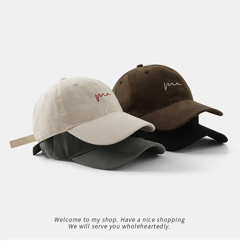Women's Korean Style Beige & Brown Baseball Caps — feature 2