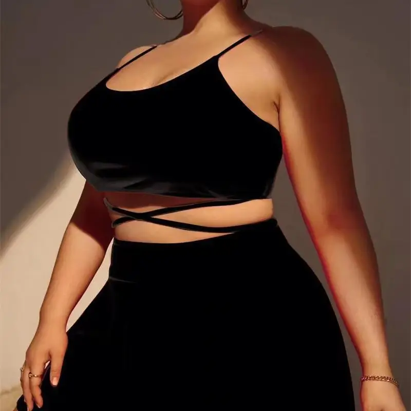 2023 Plus Size Black Three Piece Bikini Set - Image 4
