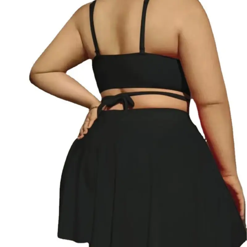 2023 Plus Size Black Three Piece Bikini Set - Image 6