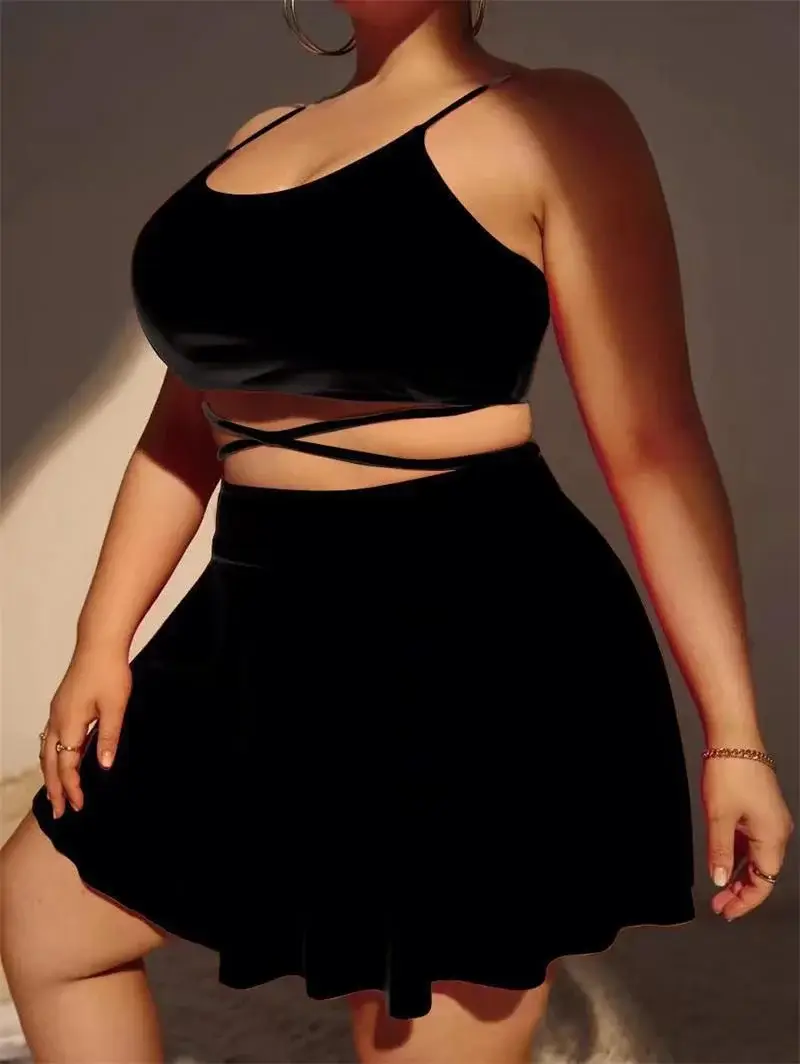 2023 Plus Size Black Three Piece Bikini Set — feature 3