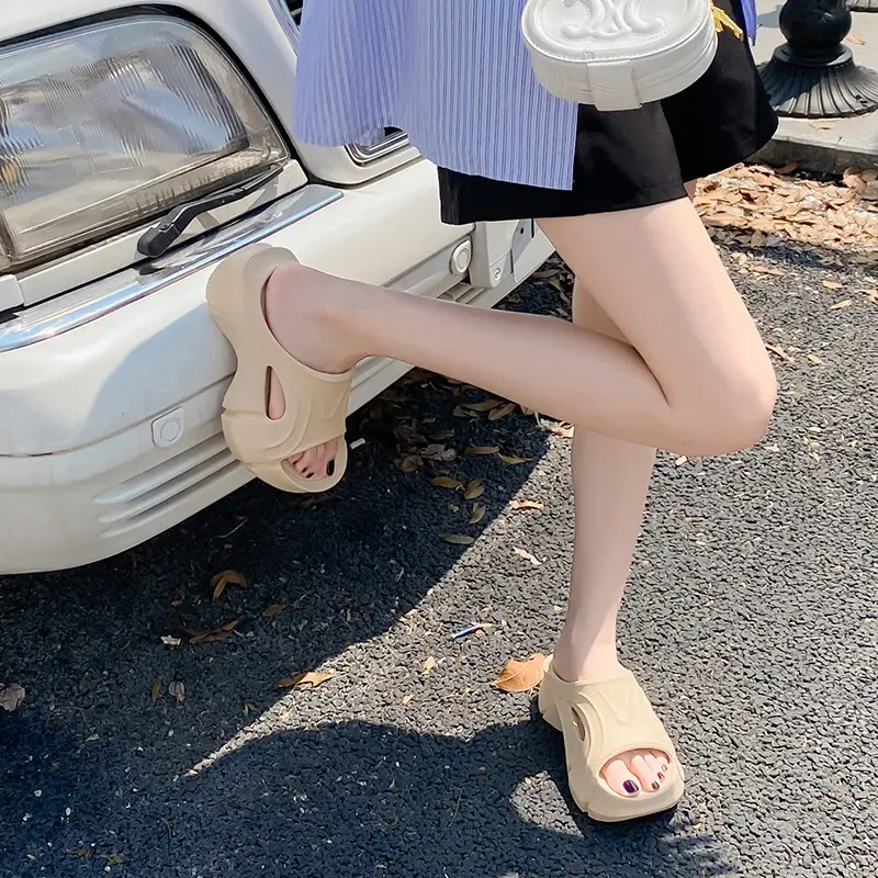 Thick-Soled Slippers for Women, Eva Soft-Soled Ins Trbottomy Slippers, Outdoor High-Heeled Shoes, Cross-Border Women's Shoes, Sandals and Slippers