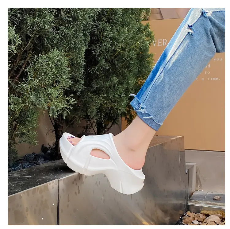 Thick-Soled Slippers for Women, Eva Soft-Soled Ins Trbottomy Slippers, Outdoor High-Heeled Shoes, Cross-Border Women's Shoes, Sandals and Slippers — feature 11