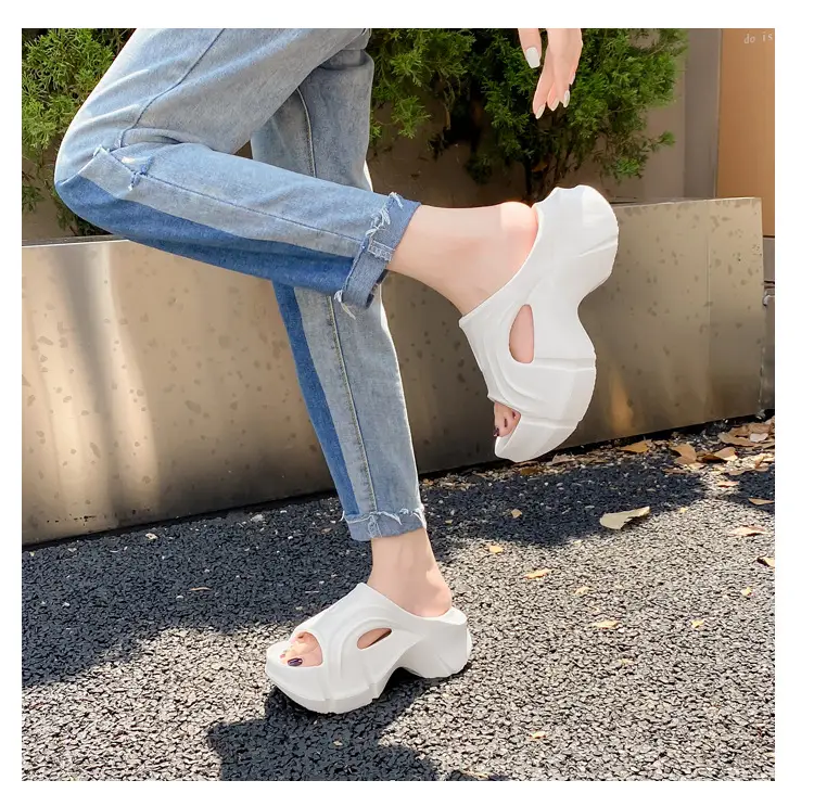 Thick-Soled Slippers for Women, Eva Soft-Soled Ins Trbottomy Slippers, Outdoor High-Heeled Shoes, Cross-Border Women's Shoes, Sandals and Slippers — feature 14