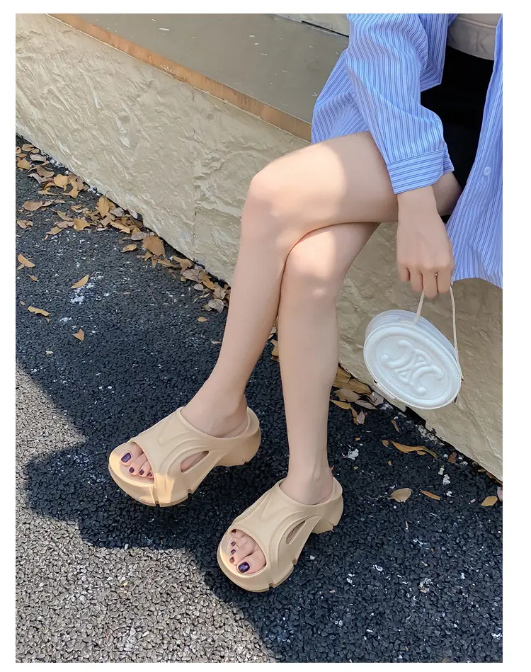 Thick-Soled Slippers for Women, Eva Soft-Soled Ins Trbottomy Slippers, Outdoor High-Heeled Shoes, Cross-Border Women's Shoes, Sandals and Slippers — feature 18