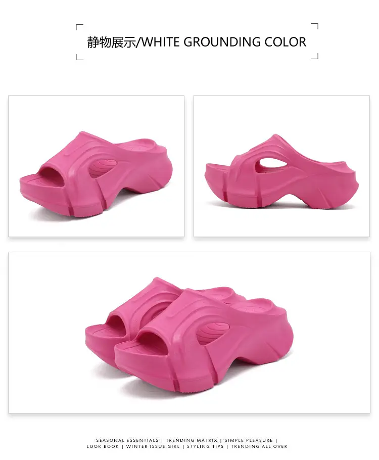 Thick-Soled Slippers for Women, Eva Soft-Soled Ins Trbottomy Slippers, Outdoor High-Heeled Shoes, Cross-Border Women's Shoes, Sandals and Slippers — feature 37