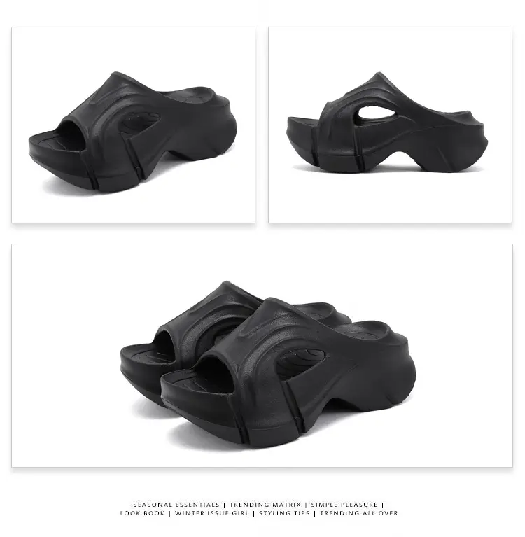 Thick-Soled Slippers for Women, Eva Soft-Soled Ins Trbottomy Slippers, Outdoor High-Heeled Shoes, Cross-Border Women's Shoes, Sandals and Slippers — feature 38