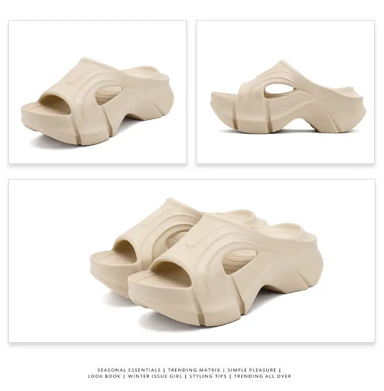Thick-Soled Slippers for Women, Eva Soft-Soled Ins Trbottomy Slippers, Outdoor High-Heeled Shoes, Cross-Border Women's Shoes, Sandals and Slippers — feature 39
