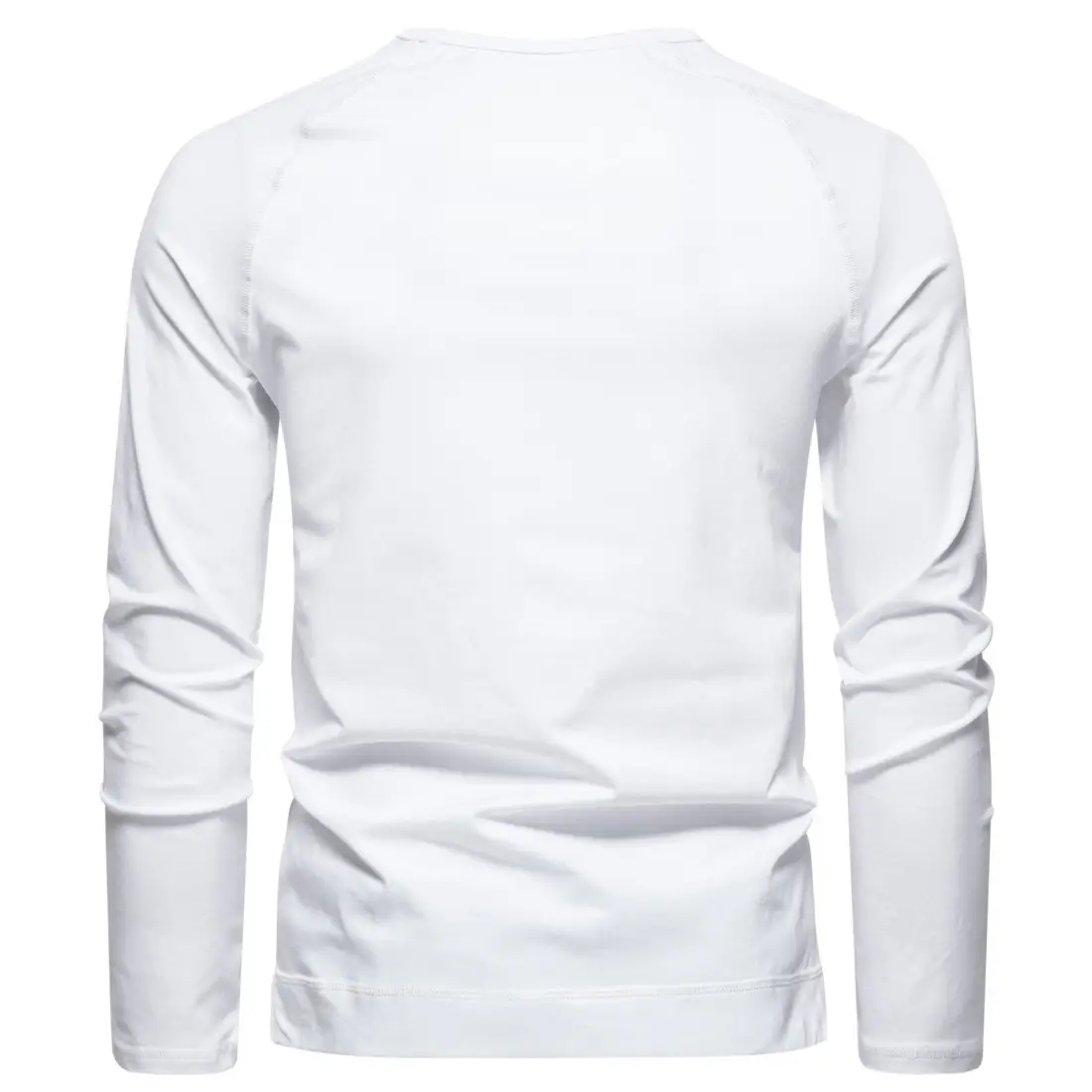Men's Long Sleeve Retro Button T-Shirt Olive Green — feature 5