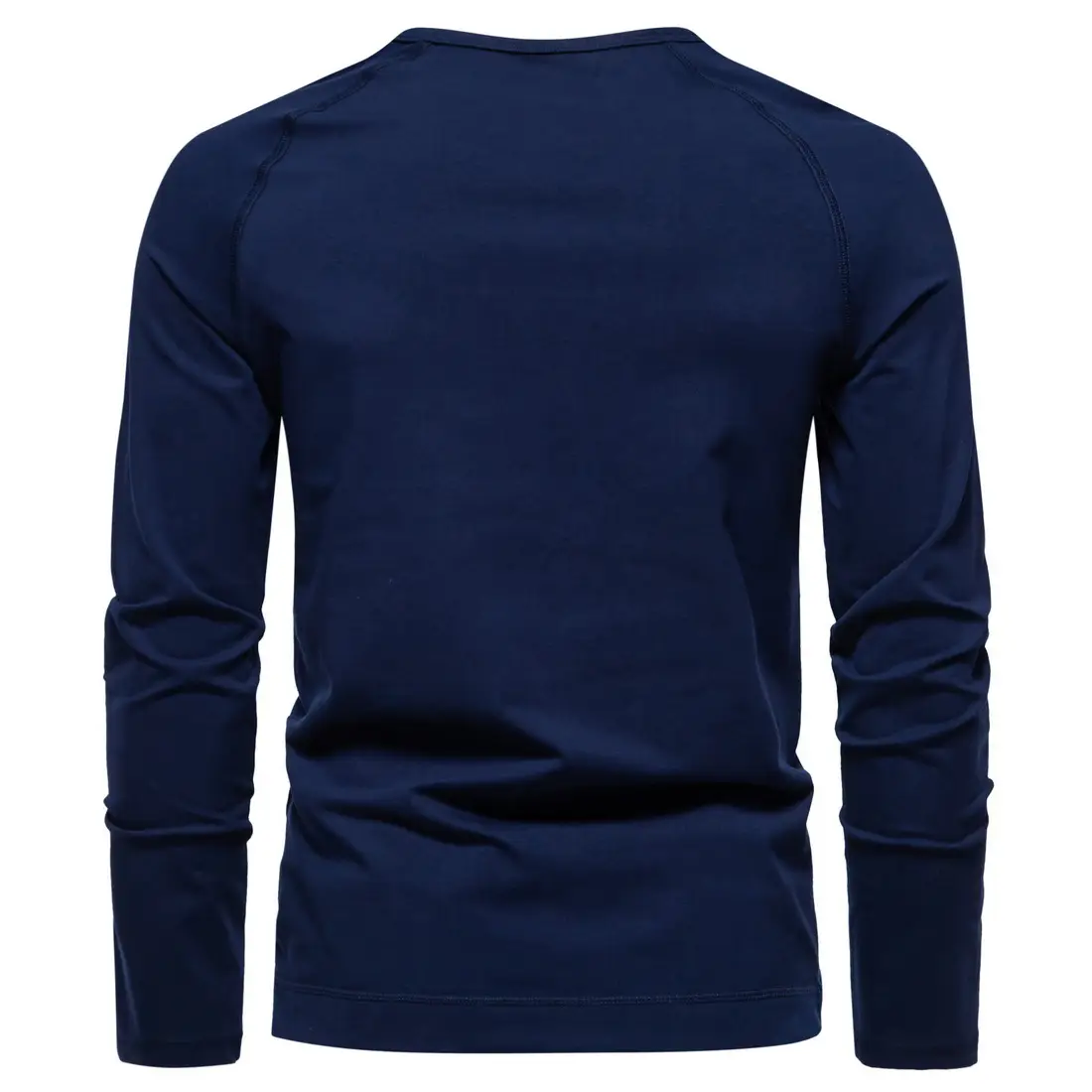 Men's Long Sleeve Retro Button T-Shirt Olive Green — feature 8