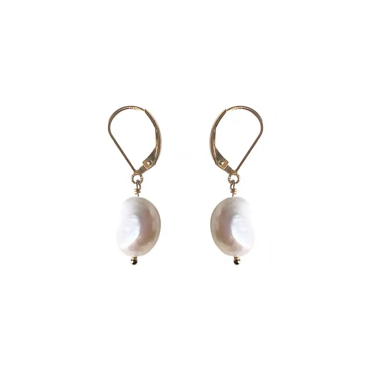 14K Gold Pearl Earrings for Women - Image 4