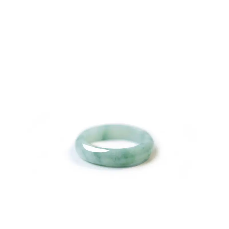 Jade Finger Ring for Women Men Plain Green - Image 5
