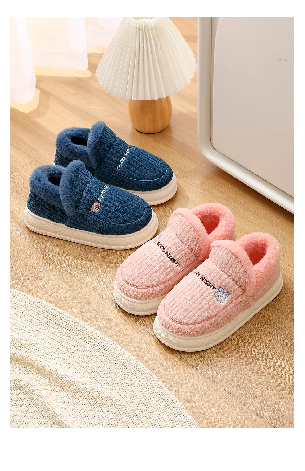 plus size Cotton Slippers Men's Winter Bag Heel New Indoor Household Thick-soled Non-slip fleece-lined Warm Cotton Shoes for Men — feature 11