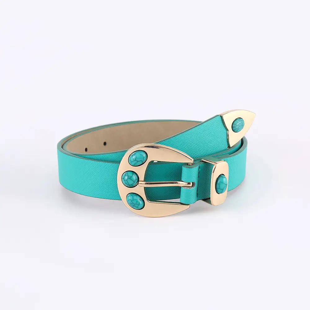 Tiffany Blue Metal Belt with Crystal Buckle - Image 2