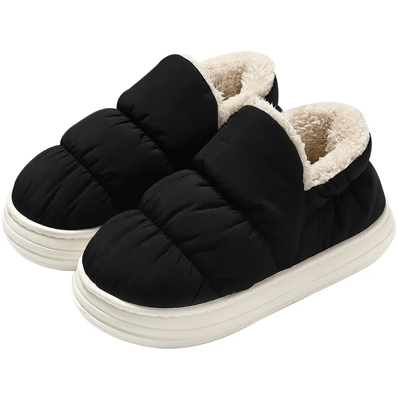 Women's Winter Indoor Home Slippers with Heel, Men's Plush Warm Waterproof Cotton Shoes, Wholesale for Men's Winter - Image 12