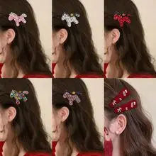 Black Double-Sided Bow Hair Clip for Girls — feature 3