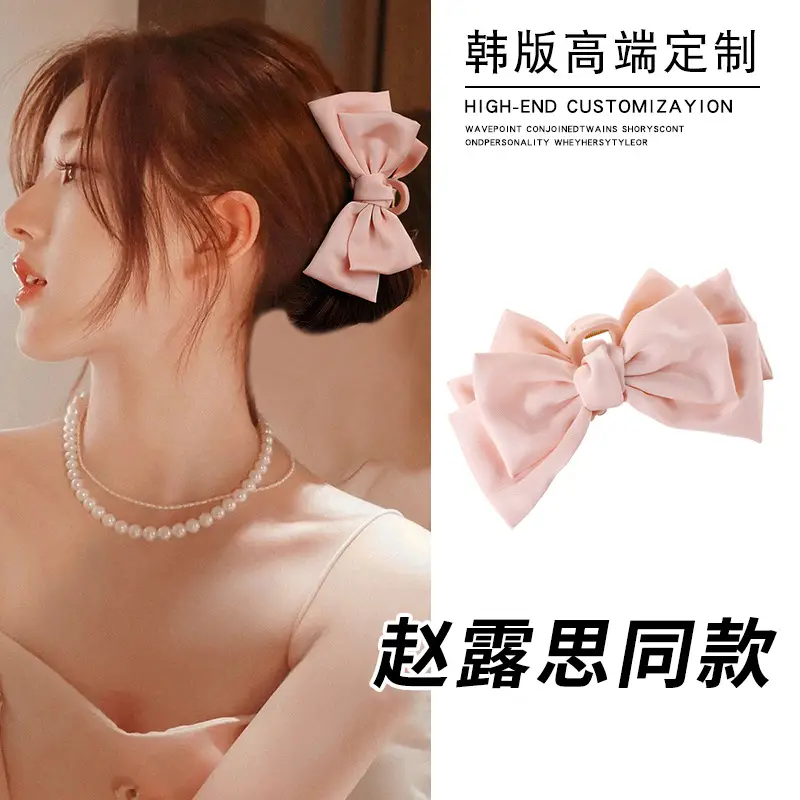Black Double-Sided Bow Hair Clip for Girls - Image 7
