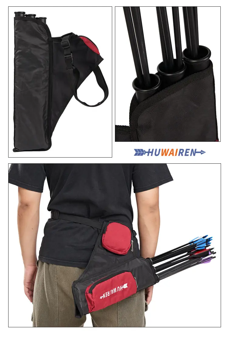 huwairen flying bird three-tube quiver is easy to carry and can be carried back and hung arrow pot quiver Oxford material archery equipment — feature 10