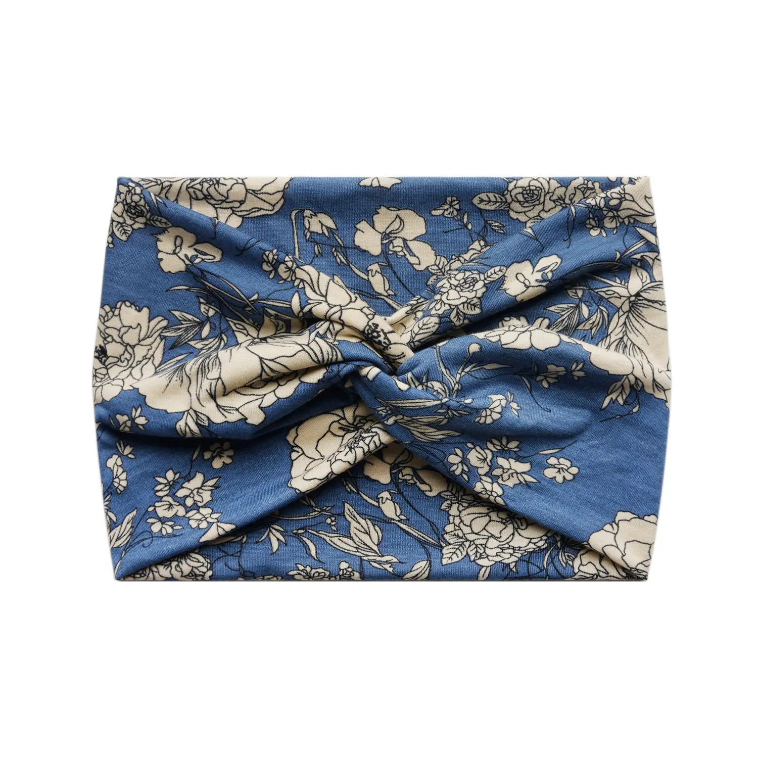 18cm Blue Floral Cross Body Headband with Vintage Cashew Print - Image 11