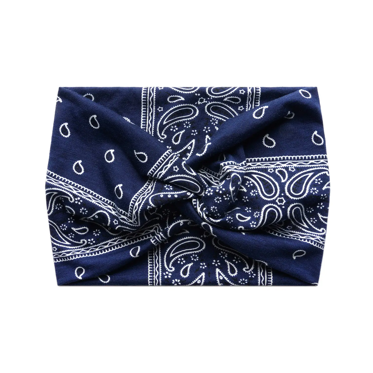 18cm Blue Floral Cross Body Headband with Vintage Cashew Print - Image 3