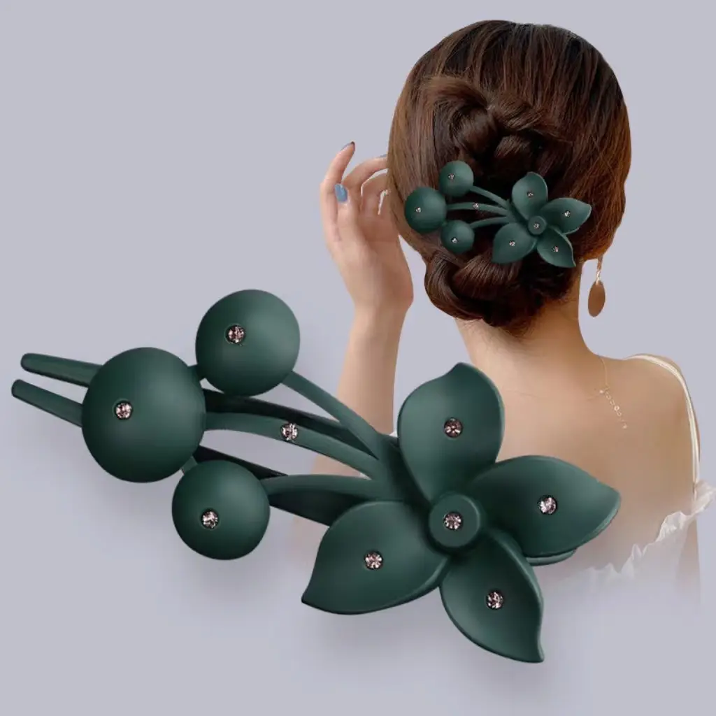 Large Flower Hair Clip for Updo Back Spoon - Image 4