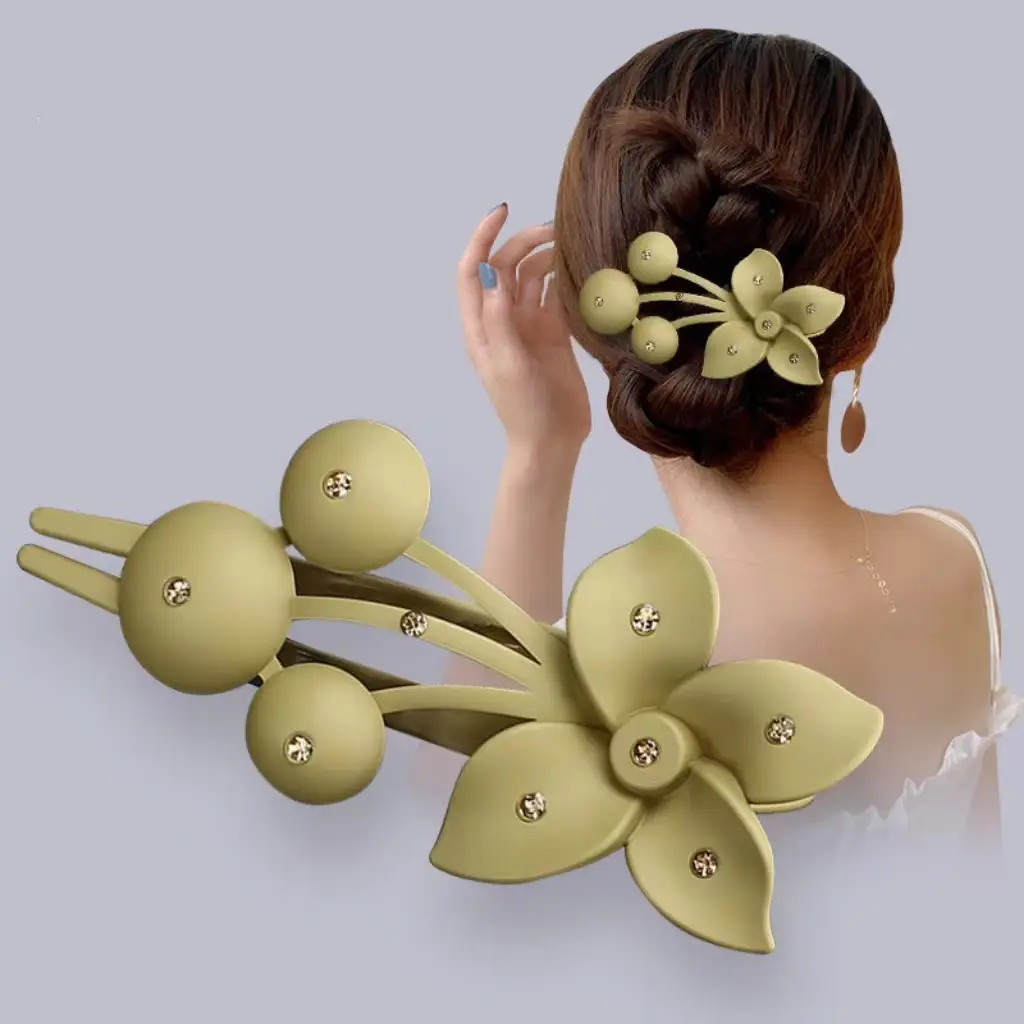 Large Flower Hair Clip for Updo Back Spoon - Image 5