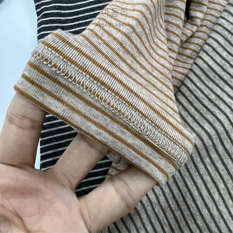 2026 Spring Boys Striped Long Sleeve T-Shirt High Neck Korean Style - Image 6