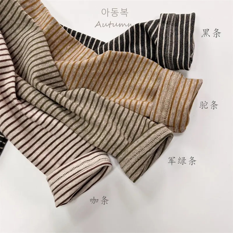 2026 Spring Boys Striped Long Sleeve T-Shirt High Neck Korean Style - Image 8