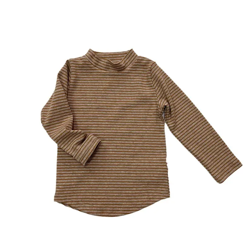 2026 Spring Boys Striped Long Sleeve T-Shirt High Neck Korean Style - Image 9