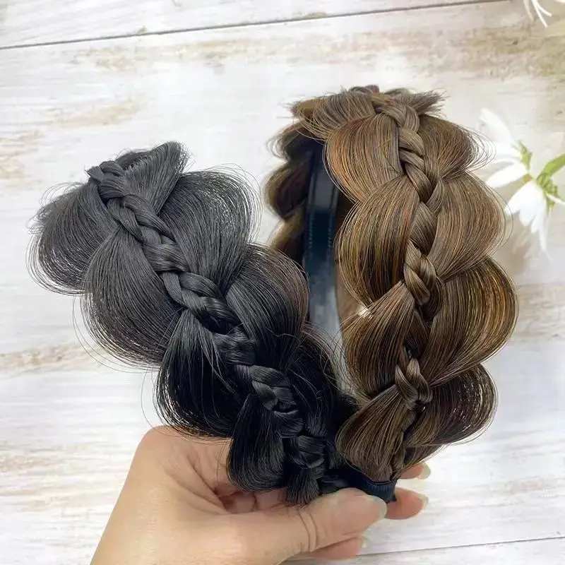 Fish Bone Braid Hair Band Wig for Women - Image 6