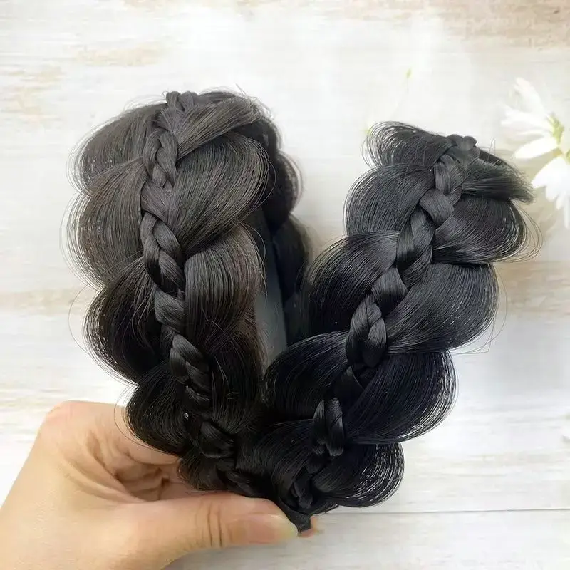 Fish Bone Braid Hair Band Wig for Women - Image 7