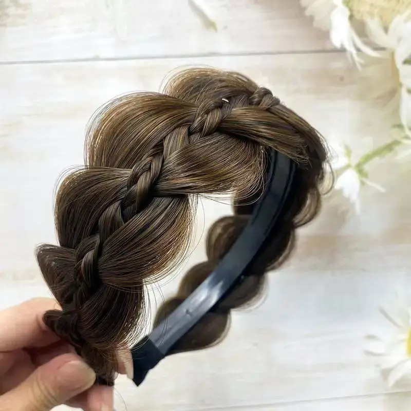 Fish Bone Braid Hair Band Wig for Women - Image 4