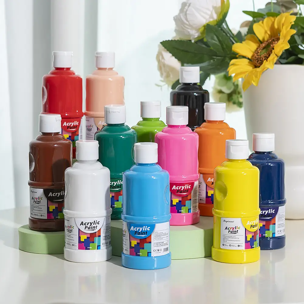 Boyi Xuan 12 colors 100ml canned Art special student watercolor oil painting gouache painting diy acrylic paint