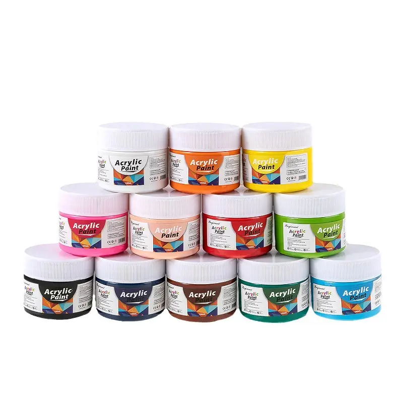 Boyi Xuan 12 colors 100ml canned Art special student watercolor oil painting gouache painting diy acrylic paint
