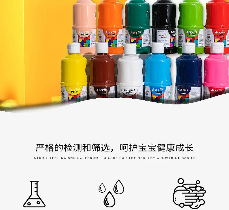 Boyi Xuan 12 colors 100ml canned Art special student watercolor oil painting gouache painting diy acrylic paint — feature 2