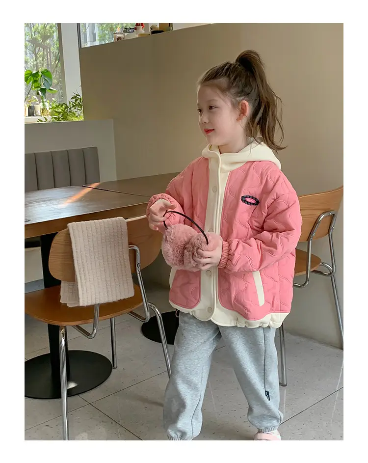 Girls Grey Sweatpants with Letter Print & Elastic Belt — feature 16