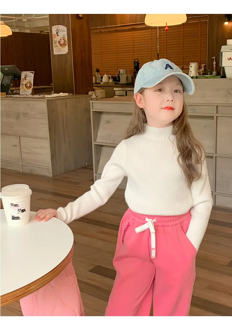 Girls Grey Sweatpants with Letter Print & Elastic Belt — feature 24