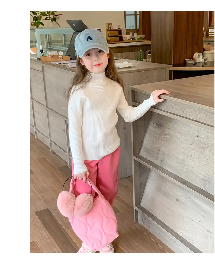 Girls Grey Sweatpants with Letter Print & Elastic Belt — feature 26