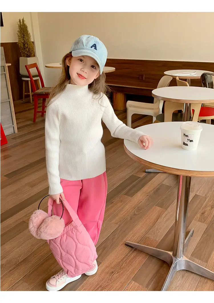 Girls Grey Sweatpants with Letter Print & Elastic Belt — feature 28