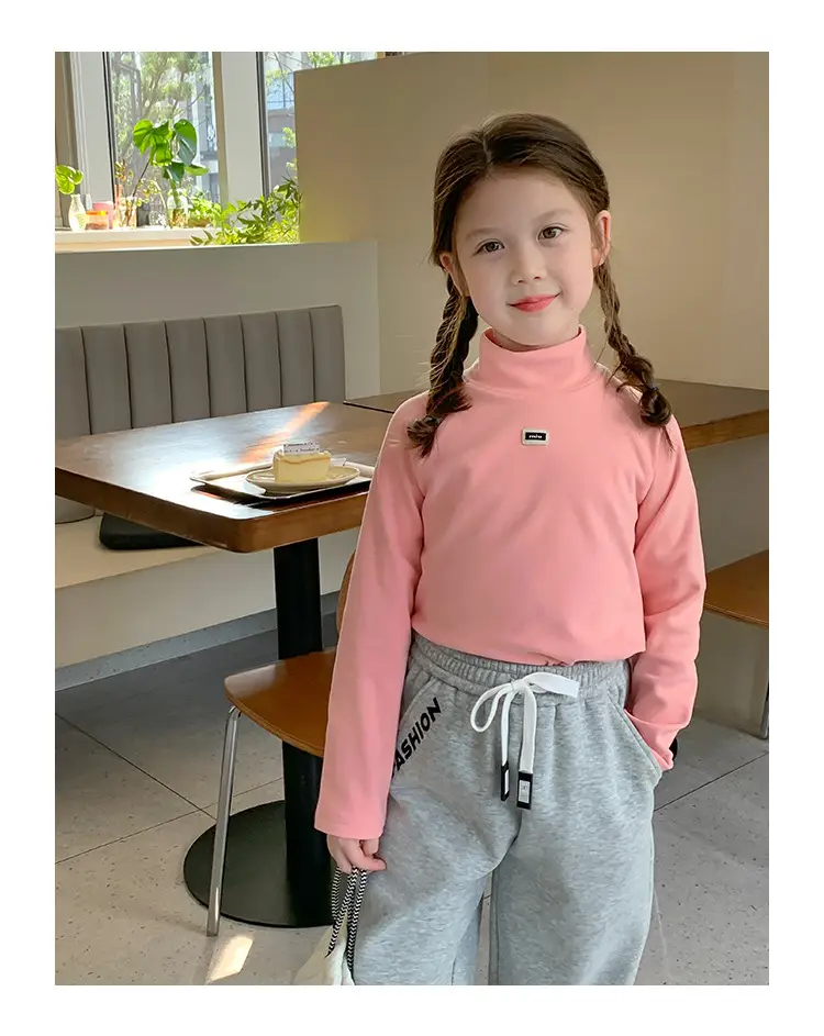 Girls Grey Sweatpants with Letter Print & Elastic Belt — feature 37