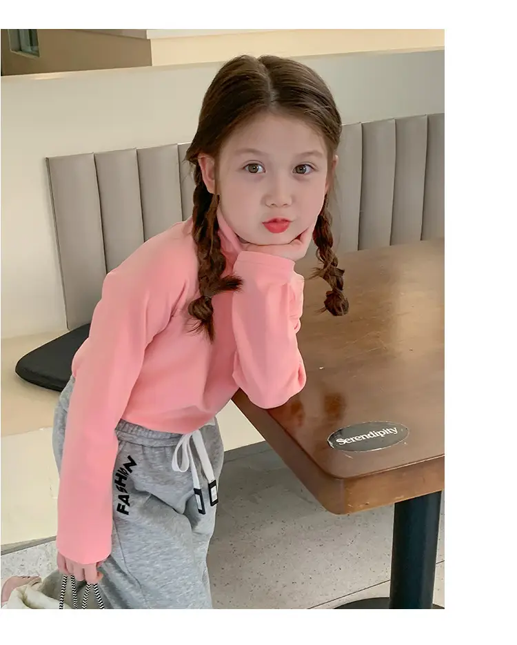 Girls Grey Sweatpants with Letter Print & Elastic Belt — feature 39